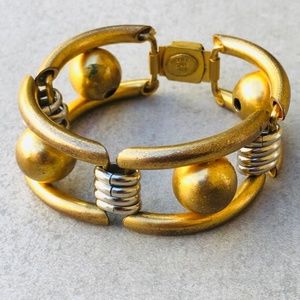 Premier Etage Paris Couture Gold/Silver Vintage Mixed Metals Link Bracelet